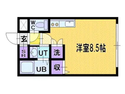 ARTNOW清田(1K/3階)の間取り写真