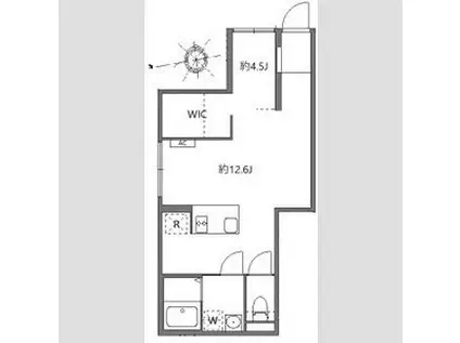 アピチェ戸越銀座(1LDK/1階)の間取り写真