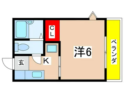 フォーブル嵯峨(1K/2階)の間取り写真