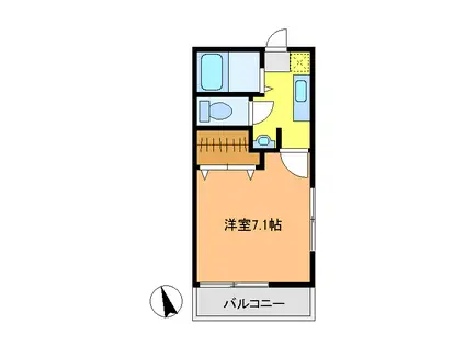 ロイヤルパーク(1K/1階)の間取り写真