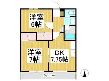 フォレストパレス(2DK/2階)の間取り写真
