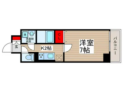 LASANTE柏(1K/3階)の間取り写真