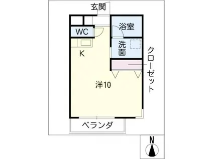 メゾンMK1(ワンルーム/3階)の間取り写真