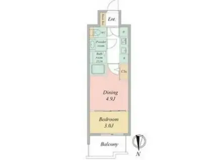 セレニテ東梅田アリエ(2K/7階)の間取り写真