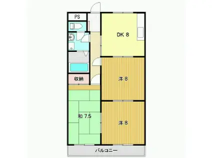 ハイライフ高橋(3DK/5階)の間取り写真