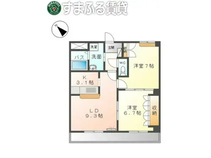 フォレストカワハラ(2LDK/1階)の間取り写真