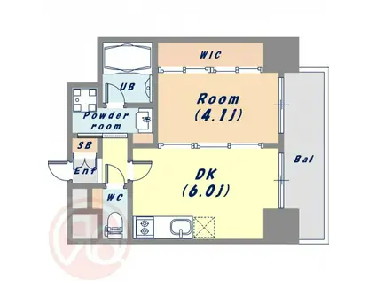 エステムコート難波VIエント(1DK/5階)の間取り写真