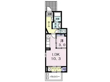 FAIRY GARDEN(1LDK/1階)の間取り写真