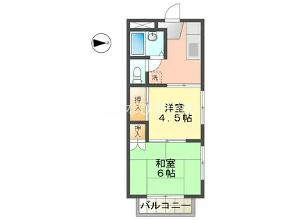 パークハイム成田B(2K/1階)の間取り写真