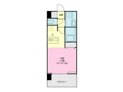 ウイングテラス京急川崎(ワンルーム/2階)の間取り写真