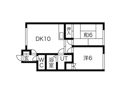 ニューローズA棟(2LDK/2階)の間取り写真