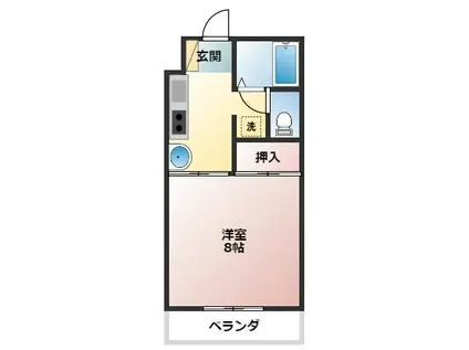 早鈴マンションレオン(1K/2階)の間取り写真