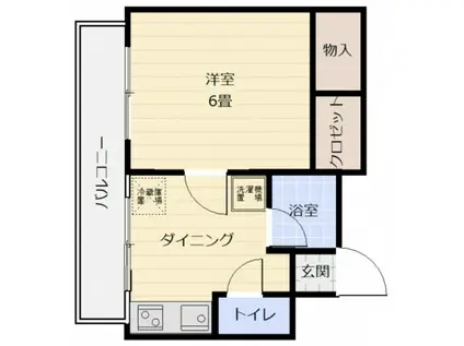 ヒルズ上幟町(1DK/2階)の間取り写真