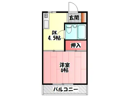 シャルマン淀江(1K/4階)の間取り写真