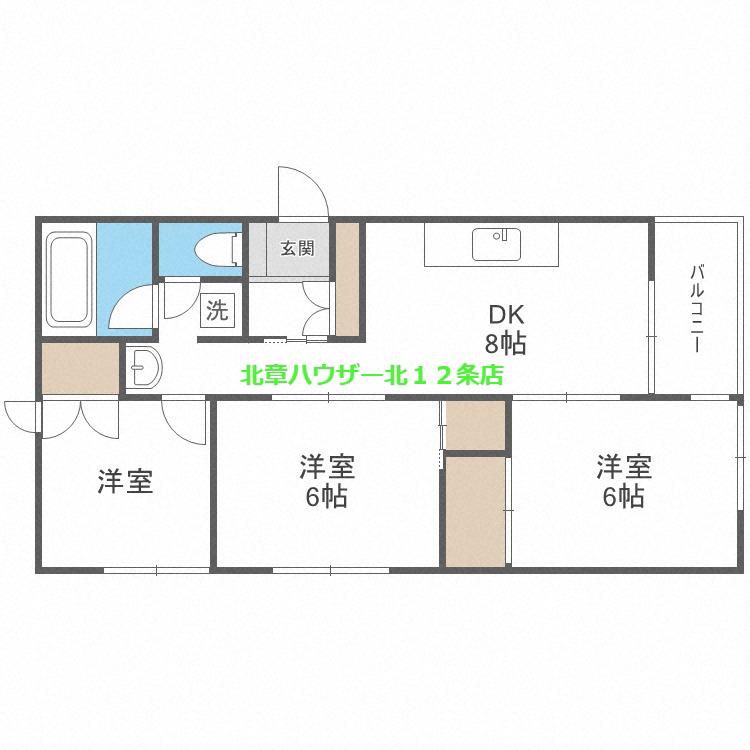 マノワール楡(3LDK/4階)の間取り写真