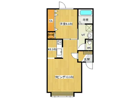 グランシャリオ(1LDK/2階)の間取り写真