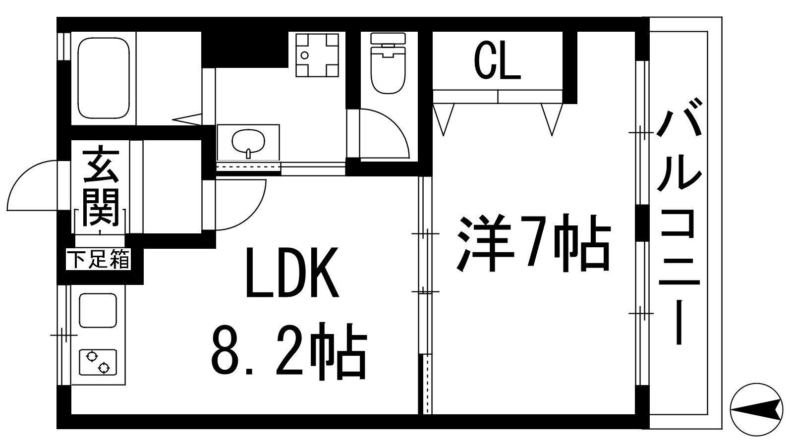 ハイツ77パート2(1LDK/2階)の間取り写真