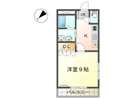ブループラージュ(1K/2階)の間取り写真