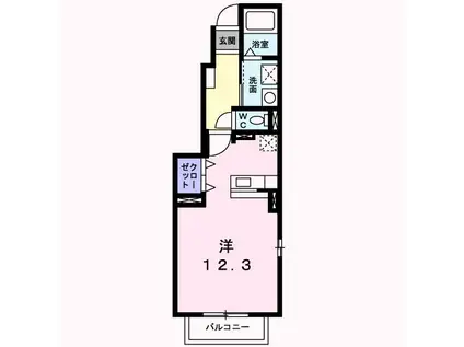 マーベル ヘブン(ワンルーム/1階)の間取り写真