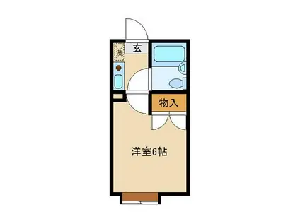 リバーストンテラス(1K/2階)の間取り写真