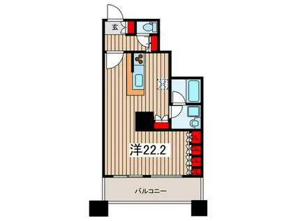 THE TOKYO TOWERS MID TOWER 30F(ワンルーム/30階)の間取り写真