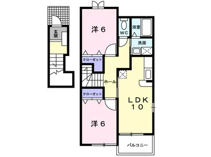 アルティプラーノ ハヤシV(2LDK/2階)の間取り写真