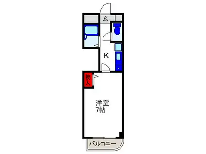 サンハイム蛍池第II(1K/2階)の間取り写真