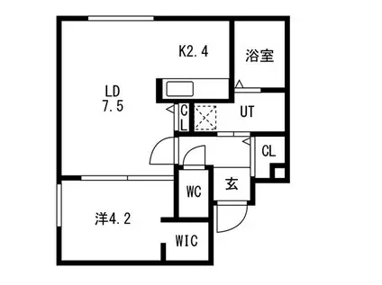 JB千歳II(1LDK/3階)の間取り写真