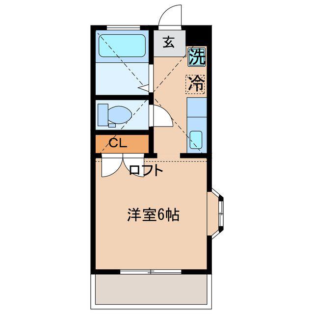大東ハイツ10号棟(1K/2階)の間取り写真
