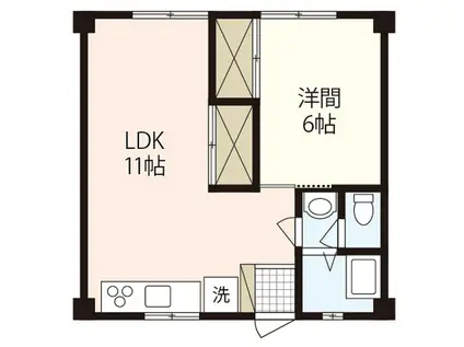 87G WOH吉島東(1LDK/2階)の間取り写真