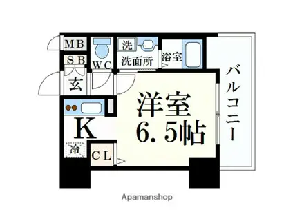 ララプレイス ザ・京橋ステラ(1K/5階)の間取り写真