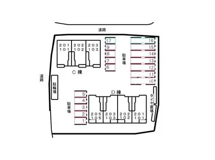 クラールD(1LDK/1階)の間取り写真