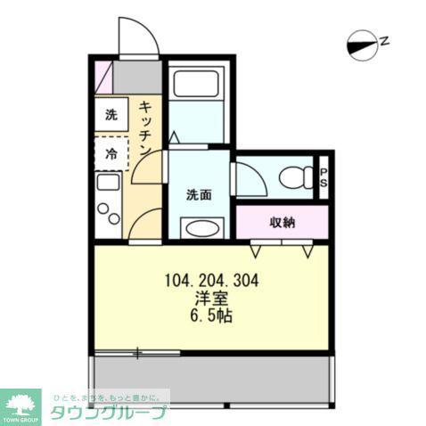 ベイルーム湘南台北(1K/1階)の間取り写真