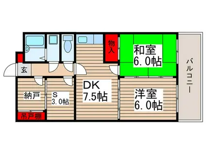 サンヒルズ(2SDK/3階)の間取り写真