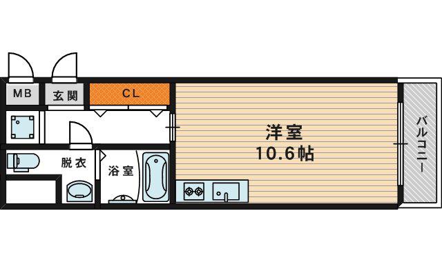 シャトーアスティナ京橋アルト(1K/6階)の間取り写真
