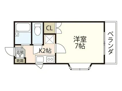 レジデンス上安(1K/1階)の間取り写真