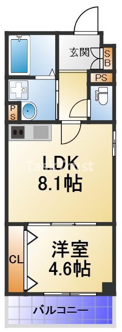 SOAR MORINOMIYA(1LDK/1階)の間取り写真
