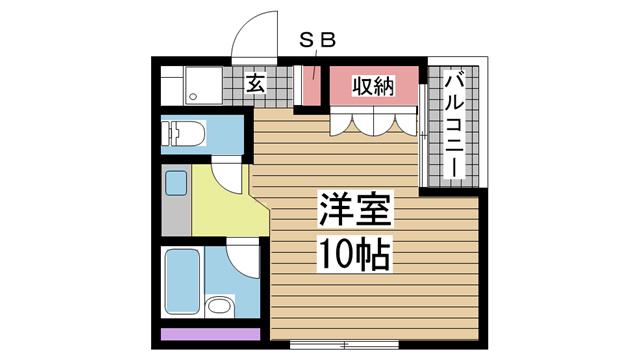 メゾピアノ王子公園(ワンルーム/1階)の間取り写真
