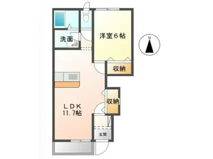 パルランテ(1LDK/1階)の間取り写真