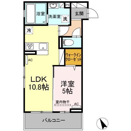 グレンディールIII(1LDK/2階)の間取り写真