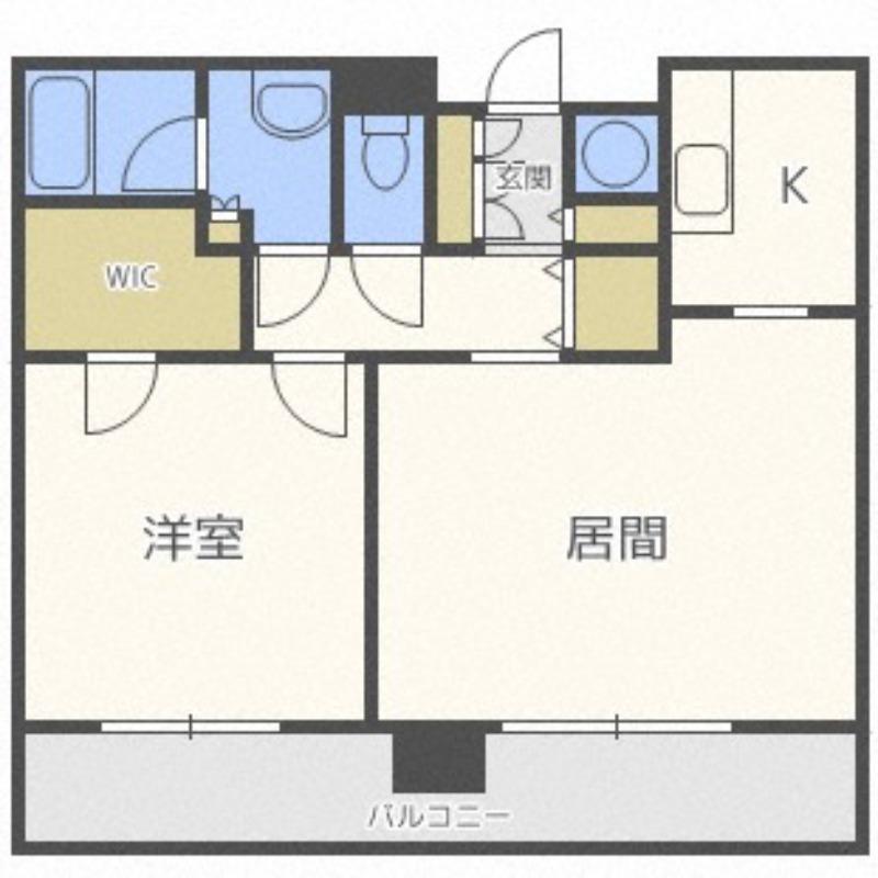 ビッグパレス南5条(1LDK/8階)の間取り写真