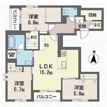 ソリューションズ テン(3LDK/2階)の間取り写真