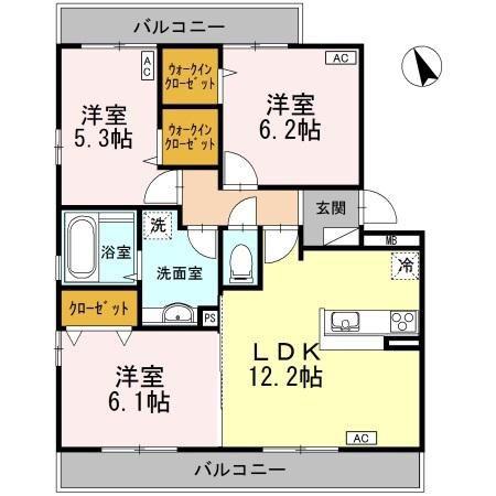 ラフィーナ(3LDK/3階)の間取り写真