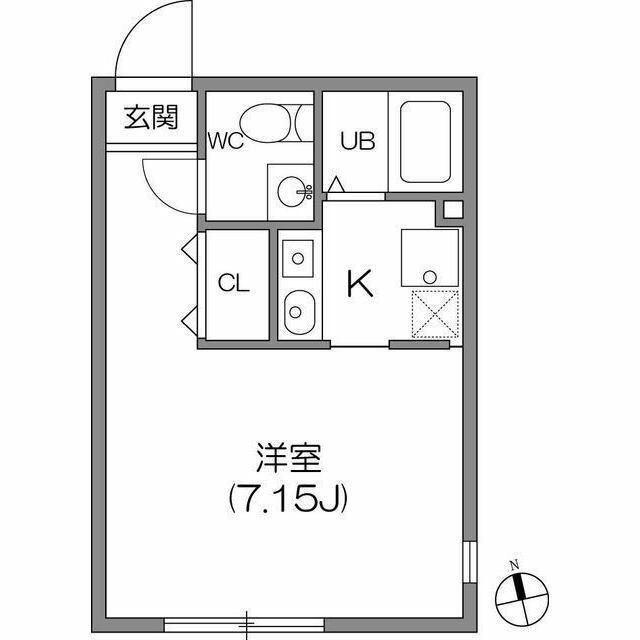 ゼスティ神楽坂1(ワンルーム/4階)の間取り写真