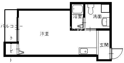 TWO LIVING(ワンルーム/1階)の間取り写真