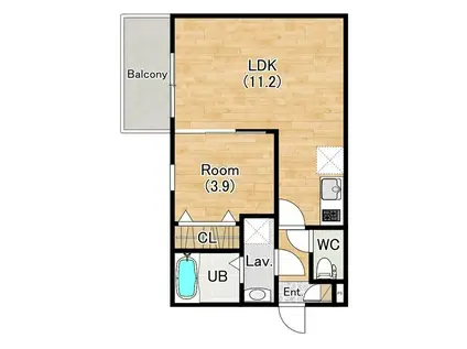 ジーメゾン大津タラッサ(1LDK/2階)の間取り写真