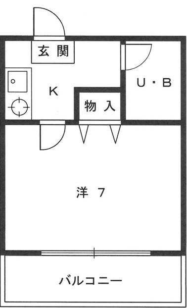 クレスト松本(1K/2階)の間取り写真