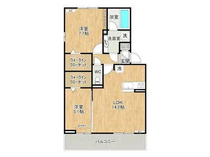 NEST PIECE 原町(2LDK/2階)の間取り写真