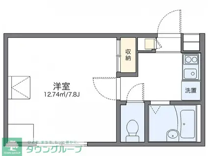 レオパレス中里(1K/2階)の間取り写真