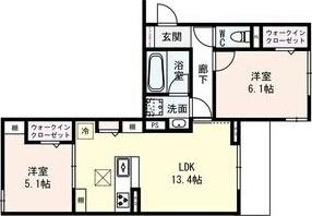 クラシスト深江北(2LDK/3階)の間取り写真